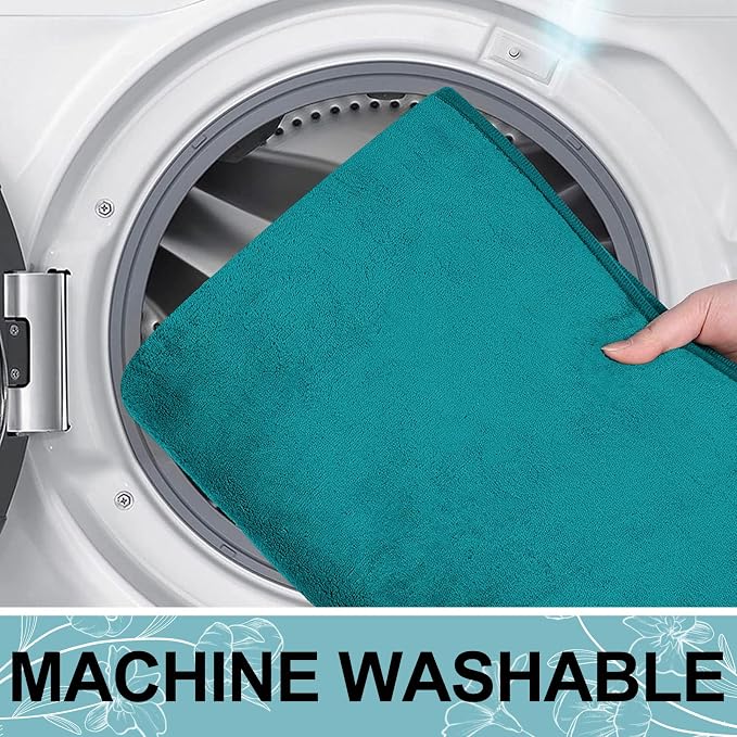 Smiry Memory Foam Bath Mat 30x20, Extra Soft and Absorbent Bathroom Mats, Non Slip Washable Carpet for Floor, Shower and Tub, Teal