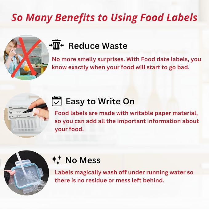 2x3 Dissolvable Food Labels, 1000 Label Stickers, Bottle Labels for Storage Bins, Sticker Labels for Food containers, (1000, Blue)