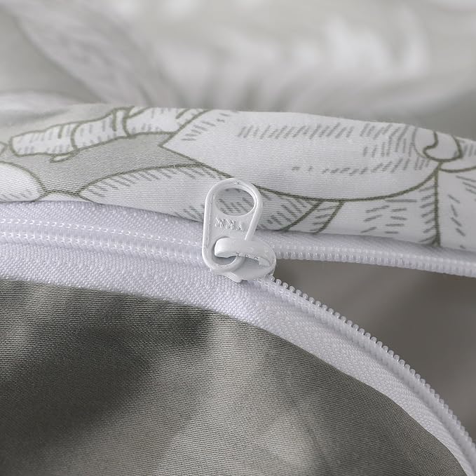OAITE Duvet Cover Set Queen Size Floral Pattern 600 Thread Count Ultra Soft 100% Long Staple Cotton Duvet Cover Sets 3-PC, Breathable Duvet Cover with Zipper Closure & Corner Ties