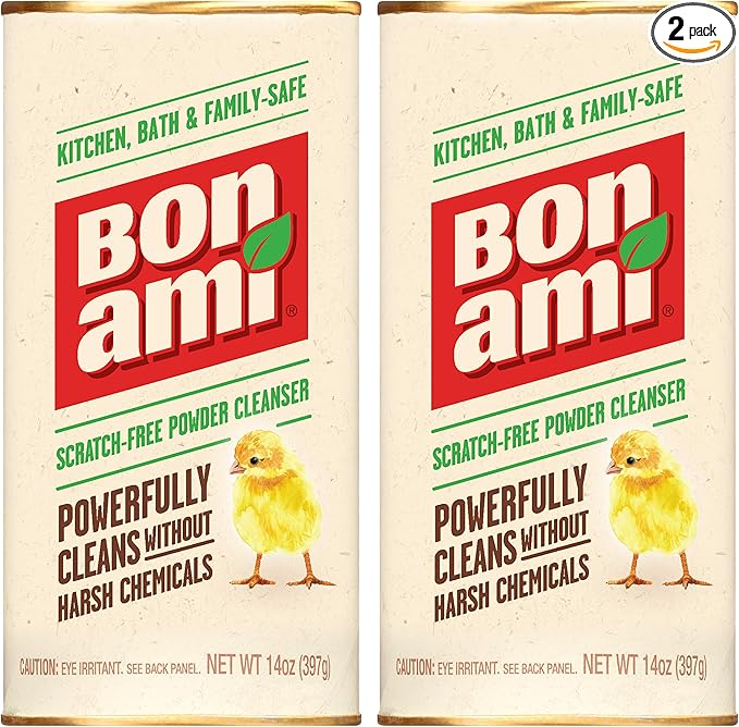 BON AMI Powder Cleanser for Kitchens & Bathrooms - All Types of Surfaces, Cleans Grime & Dirt, Polishes Surfaces, Absorbs Odors (2 Pack)