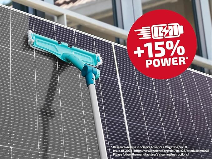 Leifheit 3 in 1 Telescopic Window Cleaner, Window Squeegee with Telescopic Handle 110-200 cm, Extendable Squeegee with Integrated Microfibre Cover
