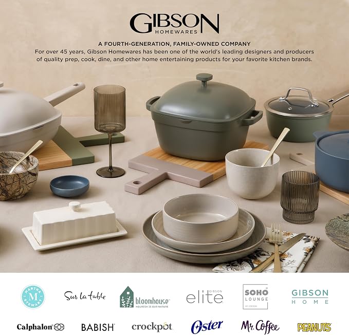 Gibson Home Queenslane 16 Piece Plates and Bowls Dishes Stoneware Ceramic Dinnerware Sets - Matte White