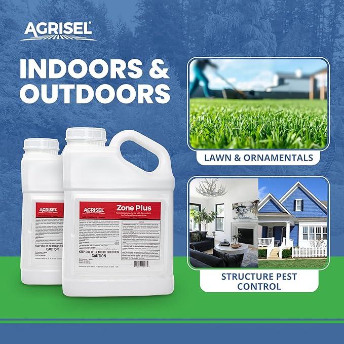 Agrisel Zone Plus Insect & Pest Control, Broad Spectrum, for Indoor & Outdoor, Effective Against 100 Pests, Eco-Friendly, 128 Ounce