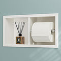 Neodrain Dual Roll Recessed Toilet Paper Holder - 304 Stainless Steel, Hidden in-Wall Design, Simple Loading and Unloading, Space-Saving for Modern Bathrooms（White