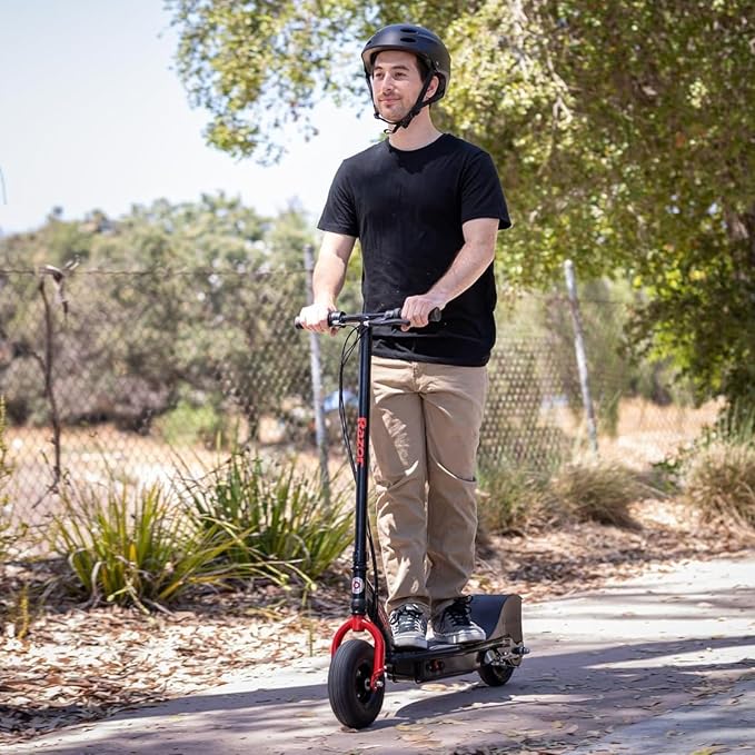 Razor E300 HD Electric Scooter for Teens & Adults - 15 MPH High-Torque Motor, 40 Min Ride Time, 220 lbs Max Weight, 9” Pneumatic Tires, Steel Frame