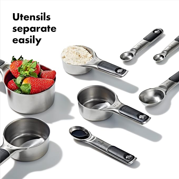 OXO Good Grips Aluminum Dish Rack Good Grips Stainless Steel Measuring Cup and Spoon Set (8 Pieces)