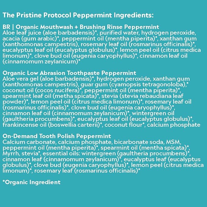 Essential Oxygen Pristine Protocol A 3-Step System (1. Rinse 2. Brush 3. Polish) for Your Best Smile Ever, 3 Count, Combo Pack