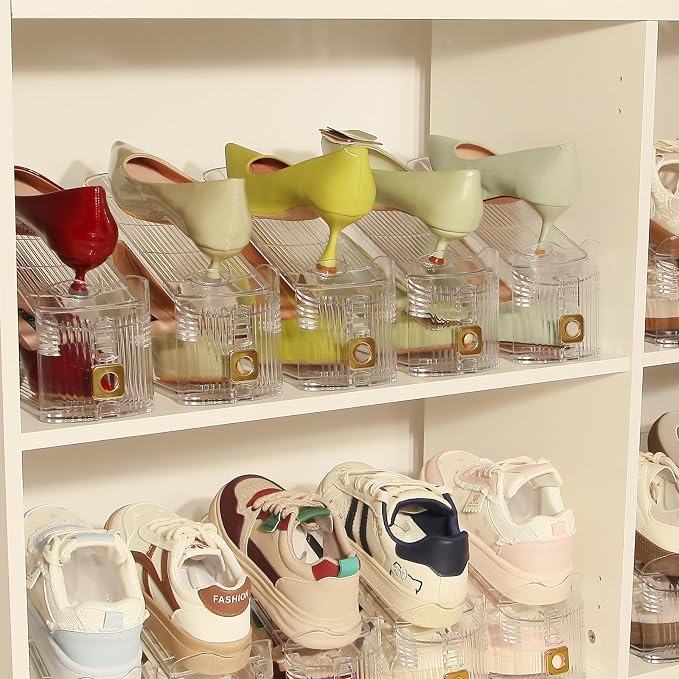 20 Pack Shoe Slots Organizer, Shoe Stackers Organizer for Closet Adjustable Shoe Holder Space Saver 50% Shoes Racks for Closet Organization