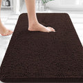 OLANLY Bathroom Rugs 35x24, Extra Soft Absorbent Chenille Bath Rugs, Rubber Backing Quick Dry, Machine Washable Bath Mats for Bathroom Floor, Tub and Shower, Home Decor Accessories, Brown