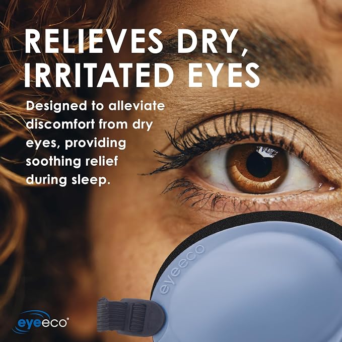 EyeEco Tranquileyes Mini Sleep Eye Mask, Blue - Not One-Size-Fits-All | Soft Eye Mask with Adjustable Straps for Rest and Sleep, Soothes Irritated Eyes & Shields from Light
