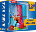 Extra Large, Jumbo Clear Storage Plastic Bags, 18"x24" 5 Gallon Size Bags for Moving, Freezer, 100 Count