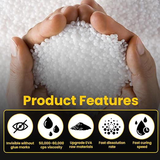 EVA Hot Melt Adhesive for Edge Banding Machine, Edge Band Woodworking Glue Pellets for PVC, ABS, Acrylic, Wood Veneer, Melamin Edgeband etc. (5kg/11lbs, Extra White)