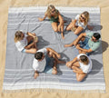 LANE LINEN Beach Blanket Sand Free, Soft & Large Beach Towel - Navy Blazer | Oversized Beach Mat, 82"x82" - For Sand, Grass, Gravel & Poolside - Folds Compact, Easy To Carry - Roomy Family Size