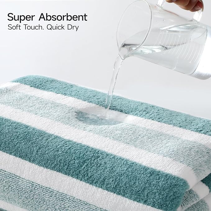 REDKISS 6-Piece Microfiber Bath Towel Set, Ultra Soft, Highly Absorbent & Quick Dry, 35x70 Inch Oversized, Green Towels for Bathroom, Spa, Gym, 2 Bath 2 Hand 2 Washcloths