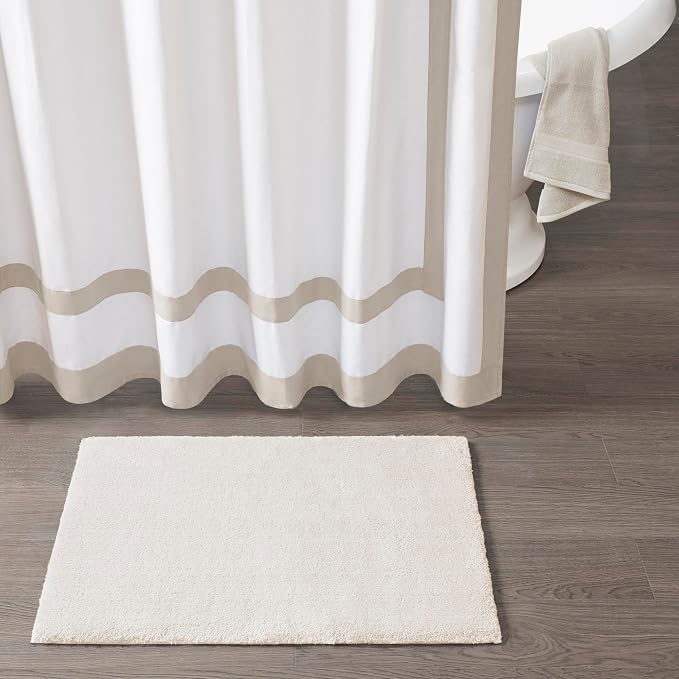Madison Park Marshmallow Bathroom Rug Non Slip, Luxrurious Plush Bath Mat, Absorbent, Quick Dry, Spa Design Bath Room Décor, 20x30, Cream