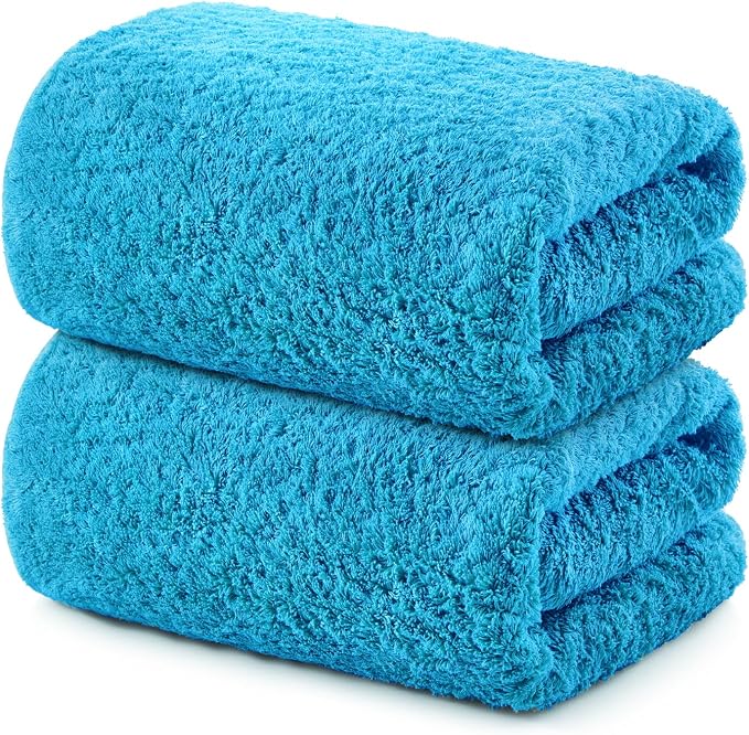 REDKISS 2 Piece Luxury Bath Towel Set - 31x62 inch Oversized Thick Bath Sheets, 100% Cotton, 900 GSM, Super Soft, Highly Absorbent, Quick Dry Large Shower Towels for Bathroom, Pool, Gym, Spa, Blue