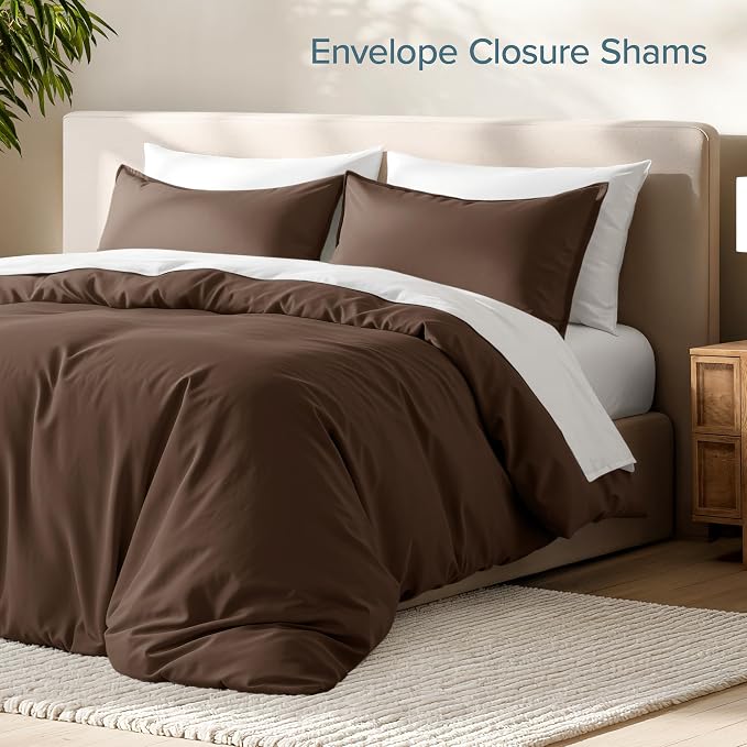 Bare Home Bedding Duvet Cover California King Size - Premium 1800 Super Soft Collection - Lightweight, Cooling - Soft Breathable Bedding Duvet Cover (Cal King, Cocoa)