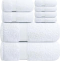 Infinitee Xclusives 100% Cotton Bath Towel Set – 8 Piece Bathroom Towel Set | (2 Bath Towels, 2 Hand Towels, 4 Washcloths) – Soft & Absorbent Towels for Bathroom - Gym, Shower, Spa & Hotel Use