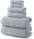 REDKISS Light Grey Towels Set 6 Piece Cotton Towel Sets with 2 Bath Towels, 2 Hand, 2 Washcloths, 650GSM Hotel Quality, Soft, Highly Absorbent Towels for Bathroom Gym, Ideal Everyday Use