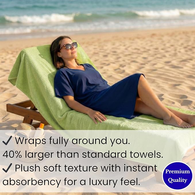 SALBAKOS Luxury 100% Turkish Cotton Bath Sheet 40x80 in (1-Piece, Green) | Extra Large Jumbo Oversized Bathroom and Beach Towel, Super Soft Highly Absorbent Thick Premium Hotel Quality, Made in Turkey