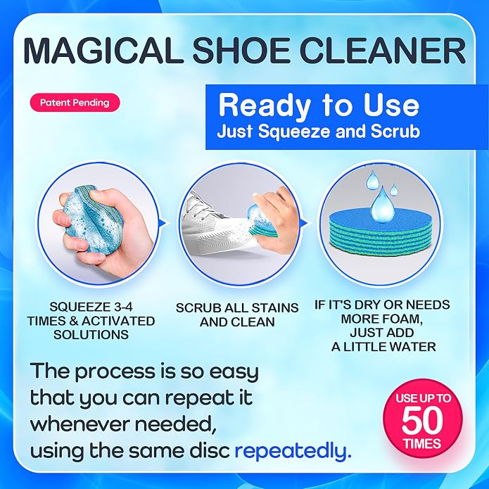 Shoe Cleaner Kit – Portable Sneaker Soles Scrubber Rag for Leather, Suede & More