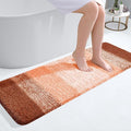 OLANLY Bathroom Runner Rugs Mat 47x17, Extra Soft Absorbent Microfiber Bath Rugs, Rubber Backing, Quick Dry, Washable Long Bath Mats for Bathroom Floor, Tub and Shower, Home Decor Accessories, Orange