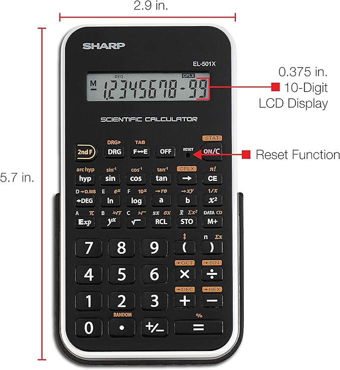 Sharp EL501X2BWH Engineering/Scientific Calculator
