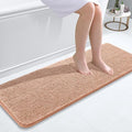 OLANLY Bathroom Runner Rugs 47x17, Extra Soft Absorbent Chenille Bath Rugs, Rubber Backing Quick Dry, Machine Washable Long Bath Mats for Bathroom Floor, Tub and Shower, Home Decor Accessories, Peach