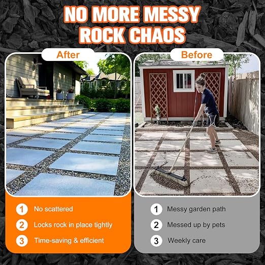 Rock Glue for Landscaping, Gravel Glue, Pea Gravel Binder 33.93oz Max Cover, Strong Rock Lock, Landscape Stone Adhesive for Slopes, Flower Beds, Driveway Edges, Fast Dry & Safe for Plants Pets