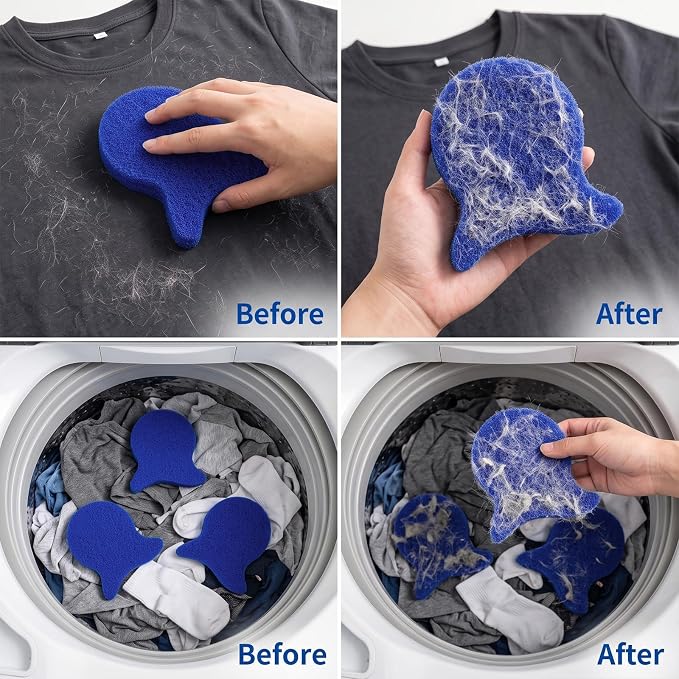 Pet Hair Remover for Laundry, Reusable Pet Hair Catcher(6PC,Black) | Traps Dog & Cat Fur for Washer & Dryer, Reduce Lint & Dander from cloth, Must-Have Pet Hair Remover Tool