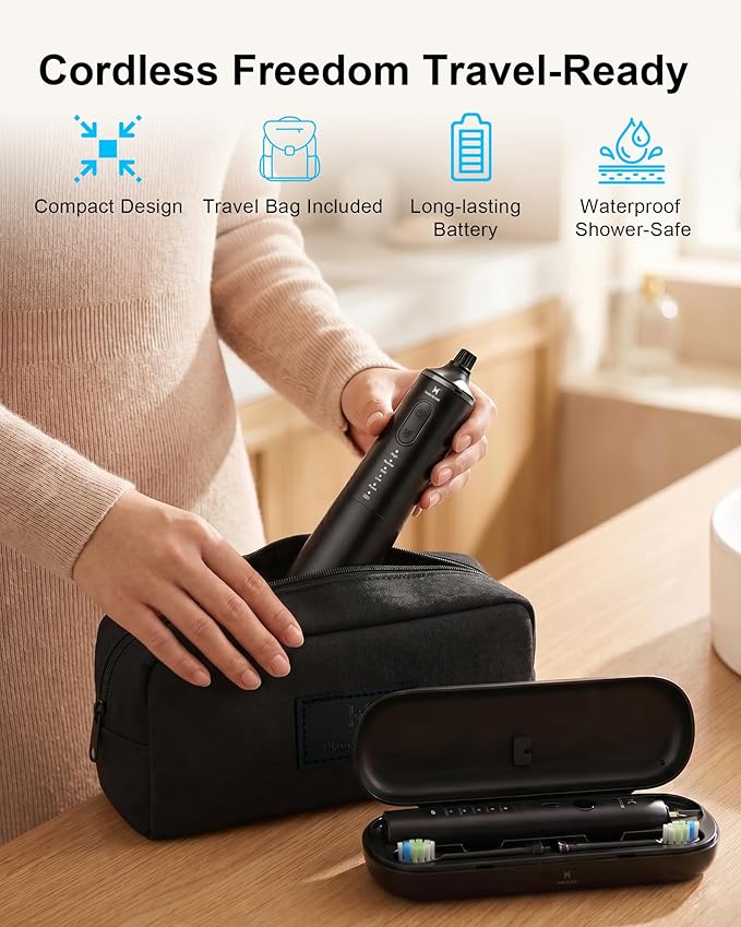Upgraded Pro Dental Care Kit: 5-Mode Water Flosser & 50,000 VPM Sonic Electric Toothbrush | Premium Oral Clean Set with Enhanced Cleaning Modes, Larger Tank & Refined Design for Advanced Gum Health