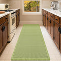 IM HOME Waffle Bath Mat Sage Green 5'x2', Boho Woven Modern Bath Mat Rugs, Absorbent Non Slip Bathroom Rugs, Soft Washable Bath Rugs with Tassels for Bathroom, Bedroom, Kitchen, Shower, Tub
