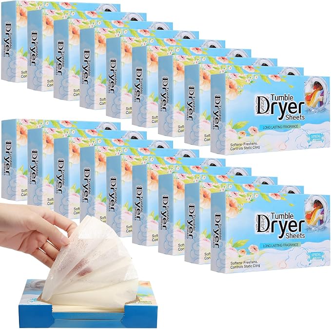 12 pcs 480 Count Dryer Sheets Bulk Wrinkle Releasefabric Softener Lavender Scent Plant Formula Organic Naturally Softens and Removes Static Cling for Home Public Washing Machine