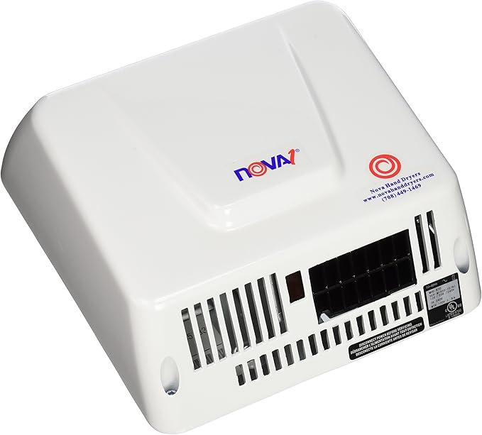 World Dryer - 83000000 0830 NOVA 1 Economical Surface Mounted ADA Hand Dryer, Universal Voltage110-120V/208-240V, Aluminum Cover, White