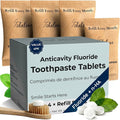 Fluoride Toothpaste Tablets with nHAp, Cool Mint, 4-Month Refill | Four paper refill pouches with 248 fluoride toothpaste tablets; pre-portioned for daily brushing, home, and travel.