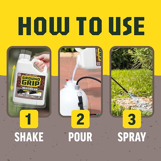 Ground Grip Mulch & Rock Glue for Landscaping, 1 Gallon