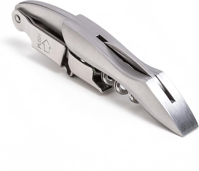Prestige Waiters Wine Bottle Opener By Coutale Sommelier - Stainless Steel - French Patented Spring-Loaded Double Lever Wine Bottle Opener for Bartenders and Gifts