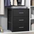 BOLUO Closet Drawers Black Fabric 3 Drawer Small Dresser for Closet Organizers and Storage Bedroom Dorm Modern