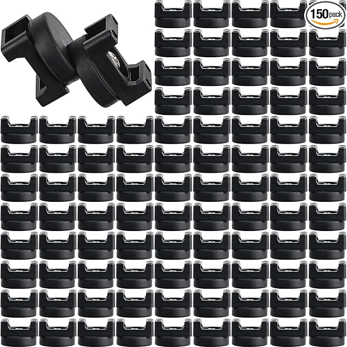 Yookeer 150 Pcs Magnetic Zip Tie Mount Base Black Magnetic Cable Clips Wire Holder Multipurpose Cable Ties Management Base Electrical Supplies for Wire (22 mm)