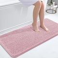 OLANLY Bathroom Runner Rugs 47x20, Soft Absorbent Chenille Bath Rugs, Rubber Backing Quick Dry, Machine Washable Long Bath Mats for Bathroom Floor, Tub and Shower, Home Decor Accessories, Dusty Rose