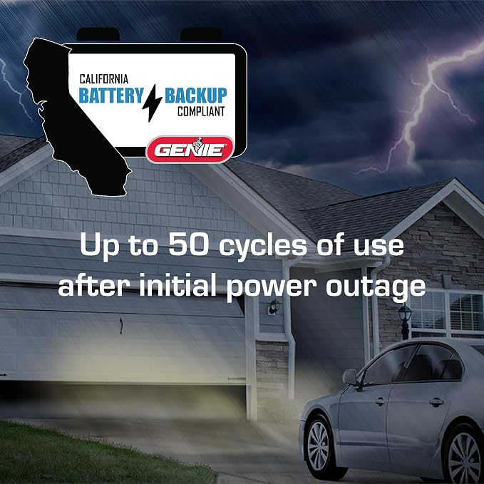 Genie Chain Drive 750 3/4 HPc Garage Door Opener Bundle with Battery Backup and 8ft Extension Kit
