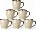 GBhome Ceramic Coffee Mugs Set of 6, 12oz Stoneware Coffee Mugs Set For Dad Mom Women MEN, Light Weight Coffee Cups for Latte/Tea/Beer/Hot Cocoa, Dishwasher & Microwave Safe