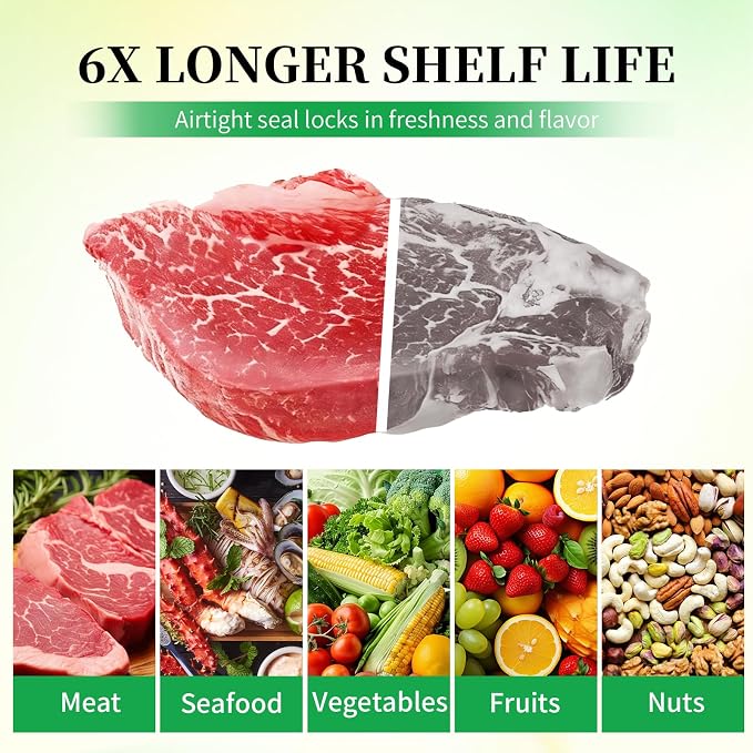 50 Pack Reusable Vacuum Sealer Bags for Food, 5 Assorted Sizes | BPA-Free Food Storage Bag for Sous Vide Cooking or Microwave Heating, Compatible with Handheld Sealer and Vac Sealer Machine