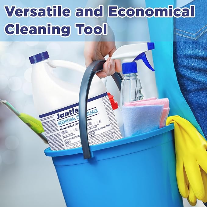 Bleach, Ultra Germicidal Cleaner, Disinfectant Germicidal Liquid Bleach for Laundry, Cleans and Removes Tough Stains, Bacteria, Organic Matter and More | 1 Gallon Bleach Bottle, Bulk (12 Pack)