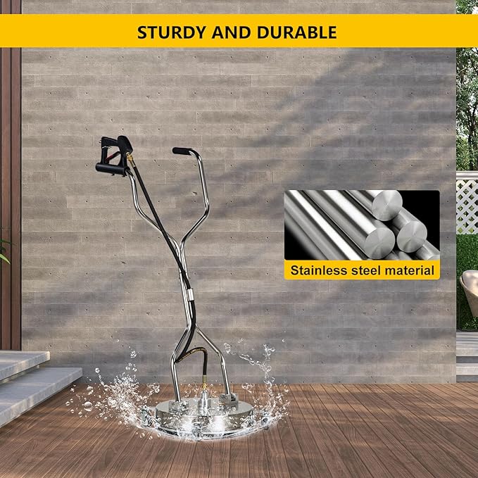 OCPTY 16.5" Pressure Washer Surface Cleaner with 4 Wheels 3/8" Quick Connector and Washer Accessories,4.0 GPM Pressure Washer Attachments For Concrete, Patio, Sidewalk, Deck And Driveways,4000 PSI