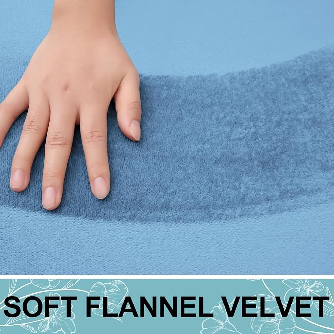 Smiry Memory Foam Bath Mat 30x20, Extra Soft and Absorbent Bathroom Mats, Non Slip Washable Carpet for Floor, Shower and Tub, Blue