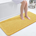 OLANLY Bathroom Runner Rugs 47x20, Extra Soft Absorbent Chenille Bath Rugs, Rubber Backing Quick Dry, Machine Washable Long Bath Mats for Bathroom Floor, Tub and Shower, Home Decor Accessories, Yellow