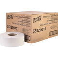 Genuine Joe Jumbo Roll Bath Tissue, 1-Ply, 3.63" x 1200', White, 12 Count