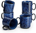 vancasso STARRY Ceramic Coffee Mugs Set of 6, 12 Oz Coffee Cups for Latte, Cappuccino, Tea & Hot Cocoa, Artisan Modern Style for Coffee Bar, Home & Kitchen, Microwave & Dishwasher Safe, Blue