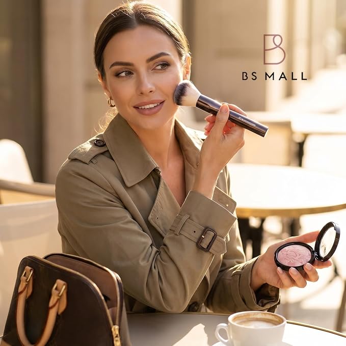 Makeup Brushes BS-MALL Professional Makeup Brush with Travel Case, Includes Foundation, Powder, Concealer, Lip & Eyeshadow Brushes for Daily Use & Versatile Occasions All-aluminum tube